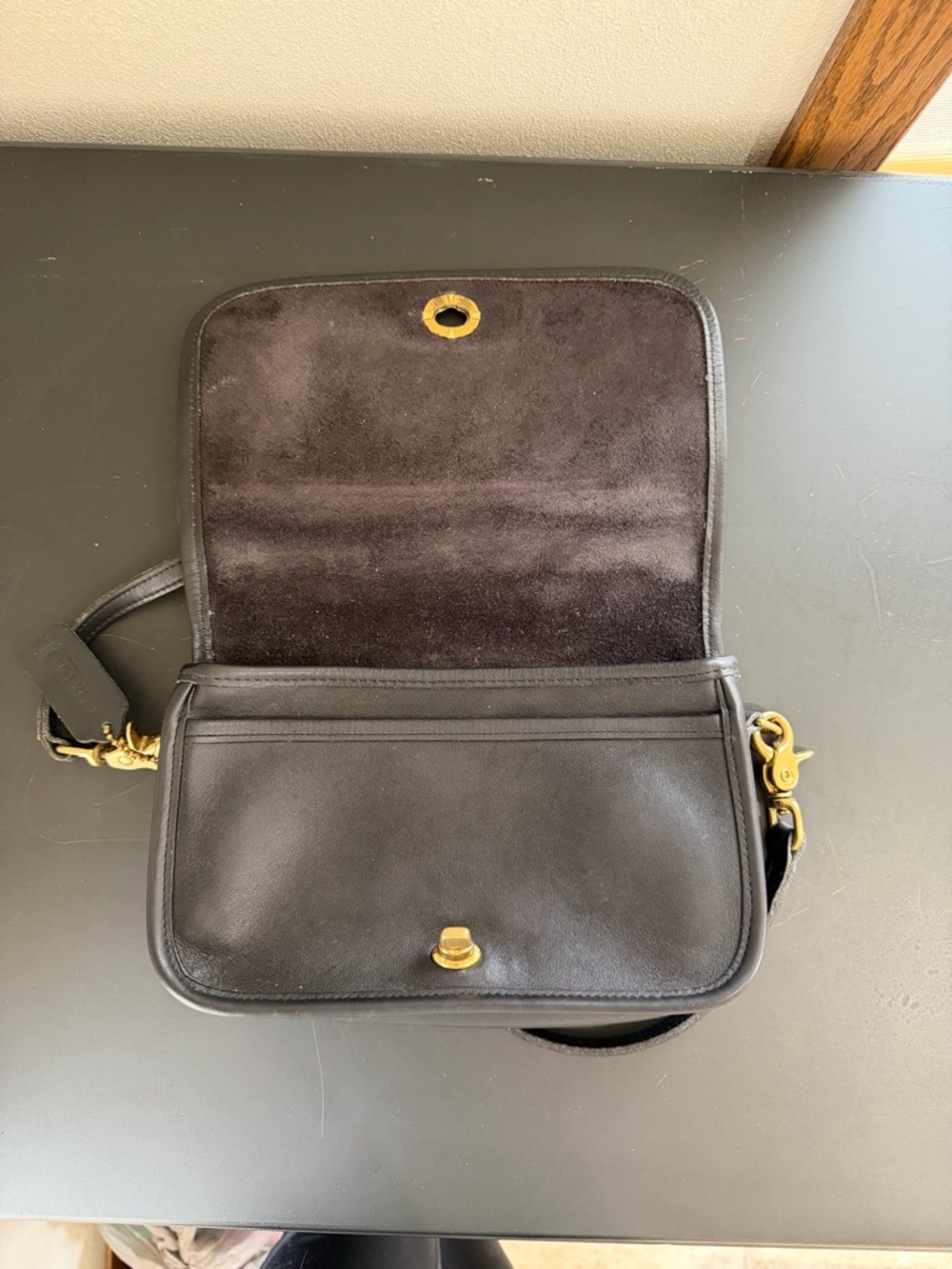 Coach Vintage Penny Pocket Black Leather Crossbody Bag - Picture 5 of 13